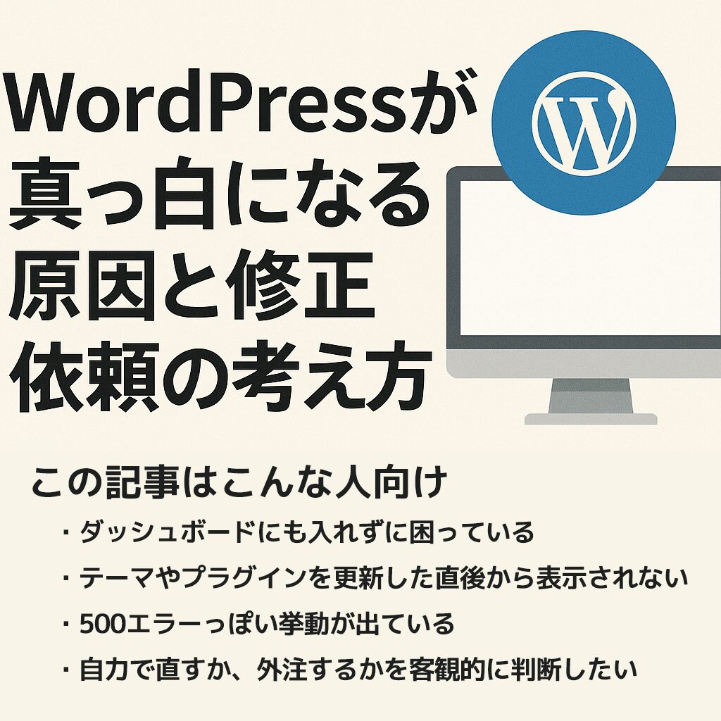WordPressが真っ白になる原因と修正依頼の考え方