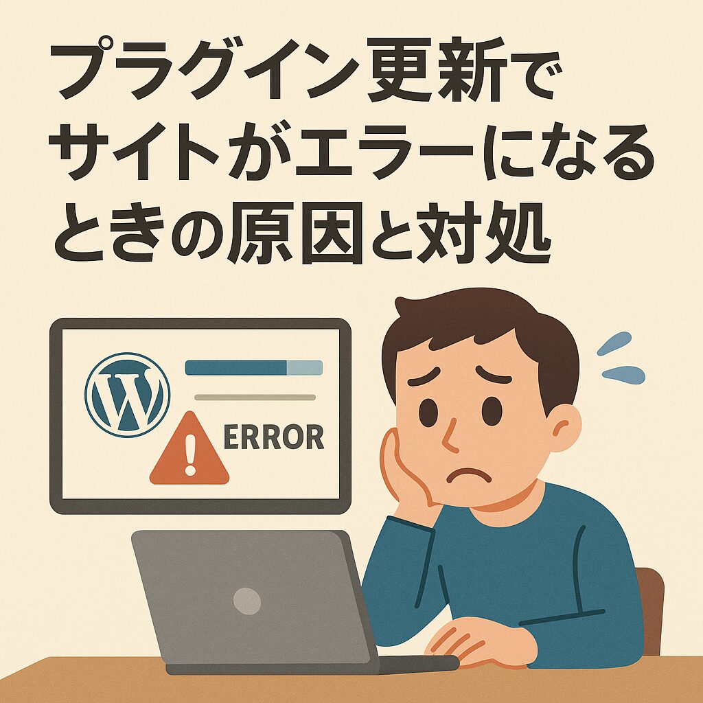 プラグイン更新でサイトがエラーになるときの原因と対処