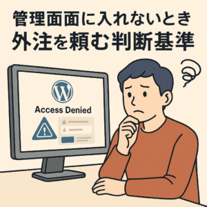 管理画面に入れないときに外注を頼む判断基準