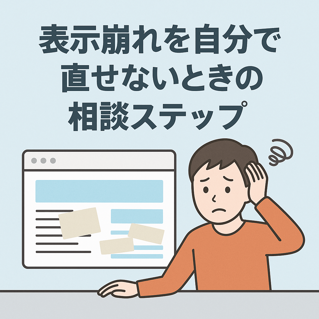 表示崩れを直せず困っている人のイラスト