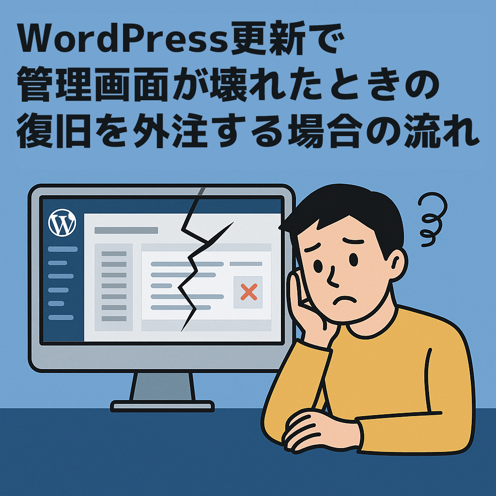 WordPress更新で管理画面が壊れたときの復旧を外注する場合の流れ