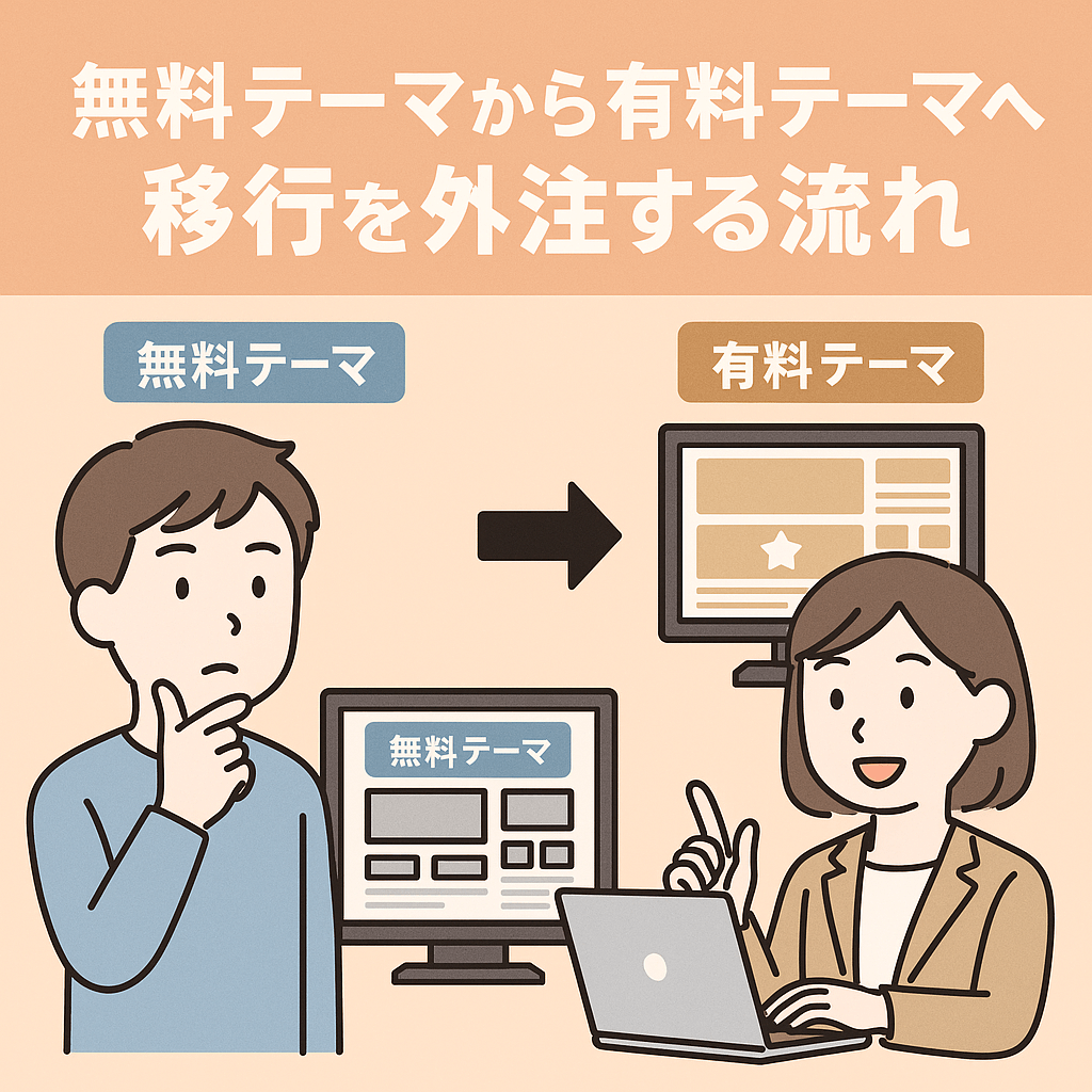 無料テーマから有料テーマへ移行を外注する流れ